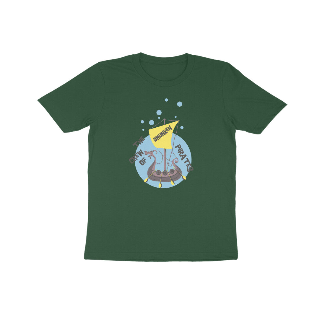 Kids' Half Sleeve Round Neck Tshirt β The crew of Drunken Pirates 2 puraidoprints