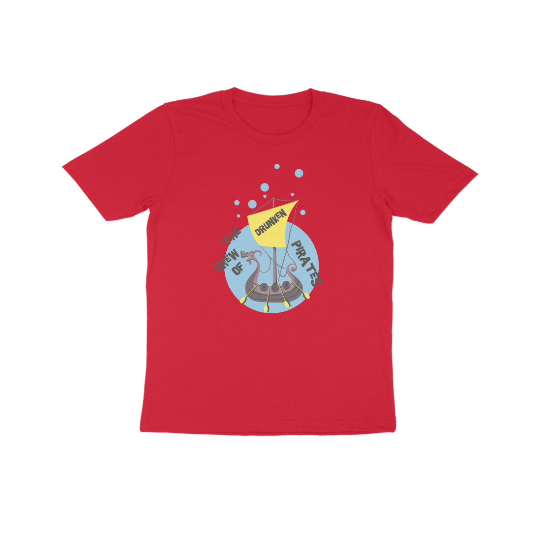 Kids' Half Sleeve Round Neck Tshirt β The crew of Drunken Pirates 2 puraidoprints