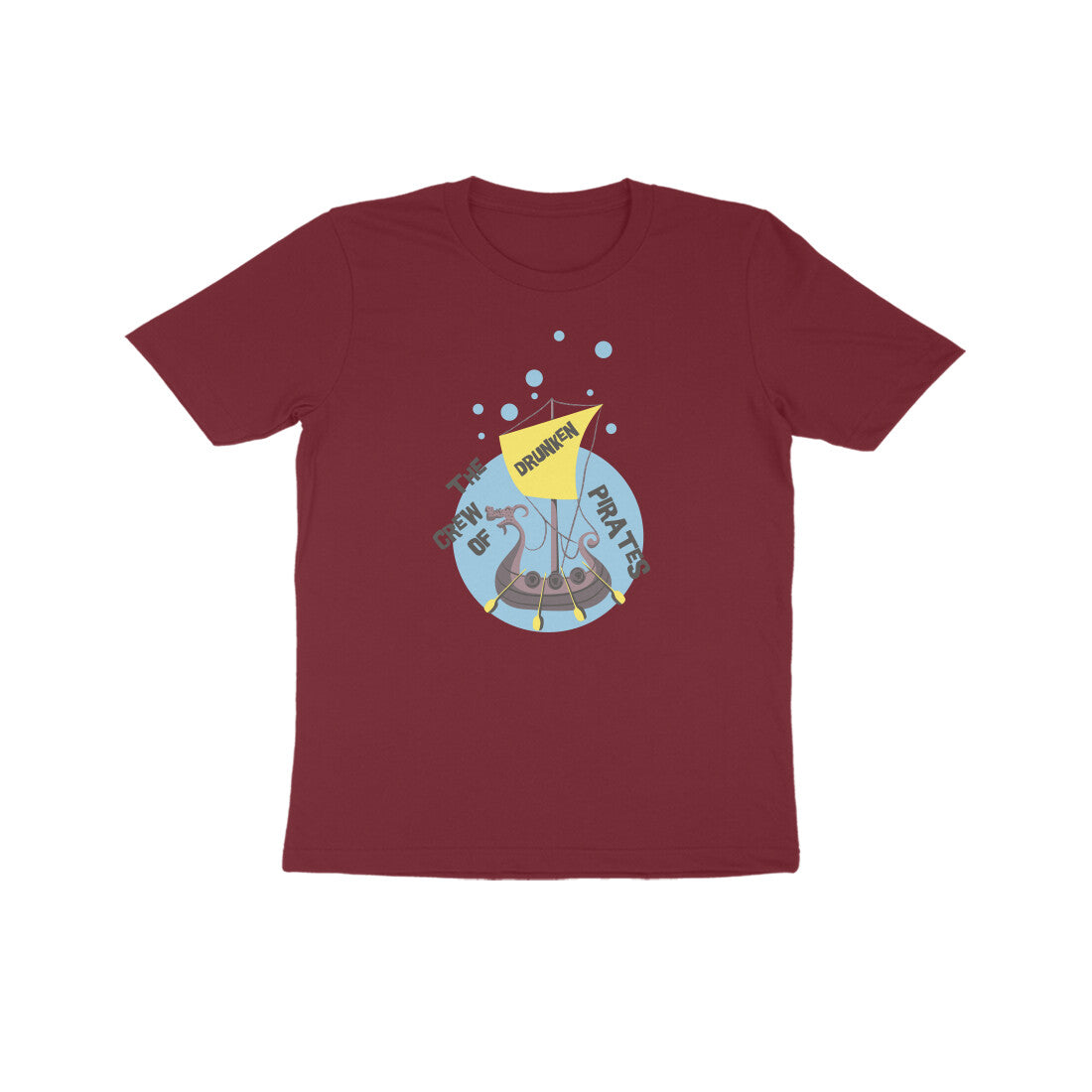 Kids' Half Sleeve Round Neck Tshirt β The crew of Drunken Pirates 2 puraidoprints