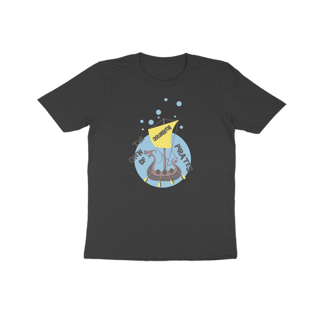 Kids' Half Sleeve Round Neck Tshirt β The crew of Drunken Pirates 2 puraidoprints