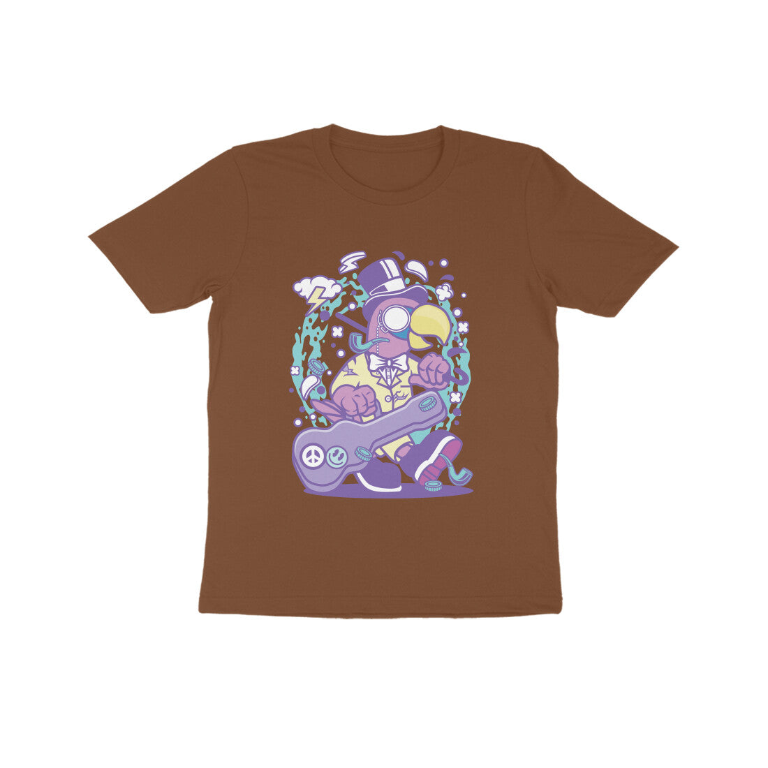 Kids' Half Sleeve Round Neck Tshirt β Violet Bird Musician puraidoprints