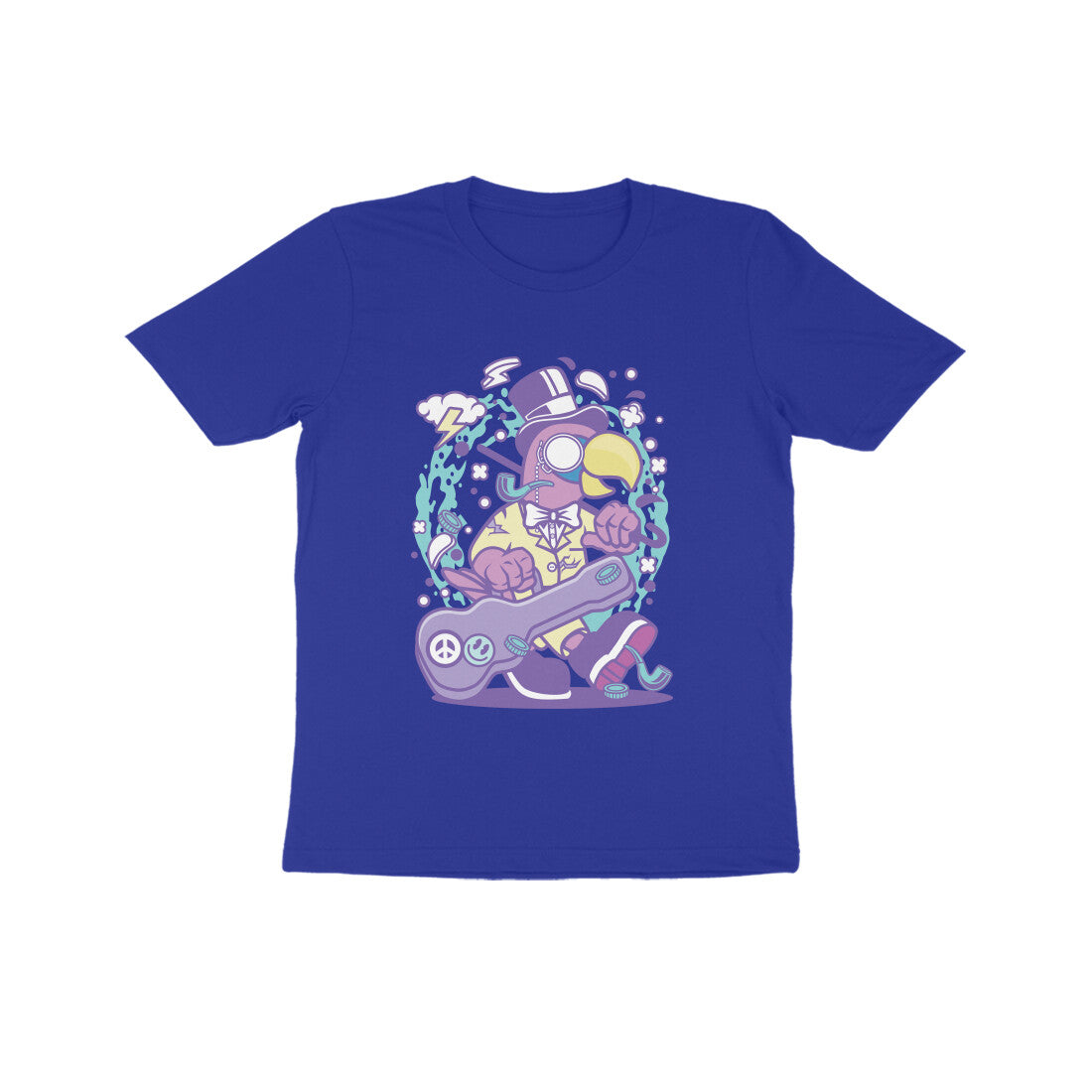 Kids' Half Sleeve Round Neck Tshirt β Violet Bird Musician puraidoprints