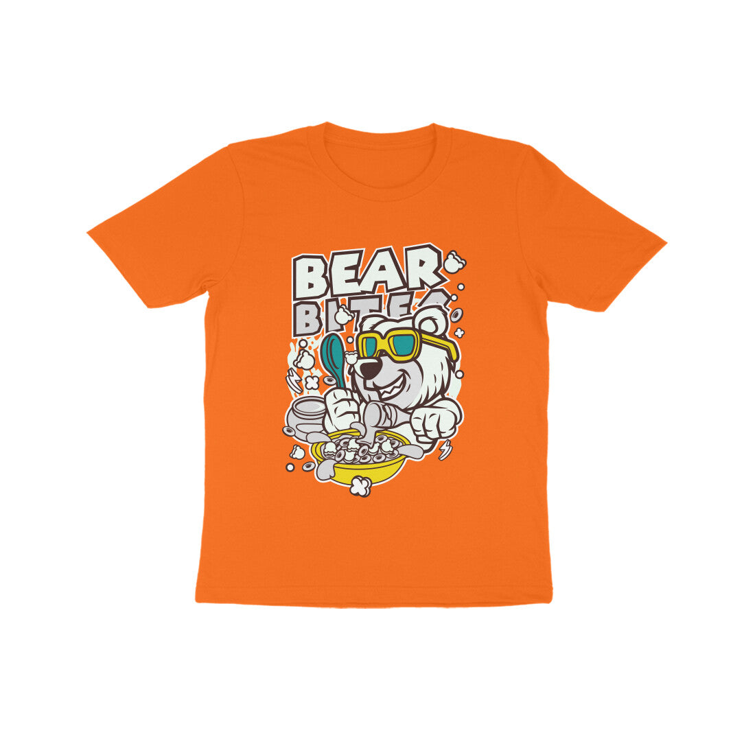 Kids' Half Sleeve Round Neck Tshirt β White Bear Biter puraidoprints