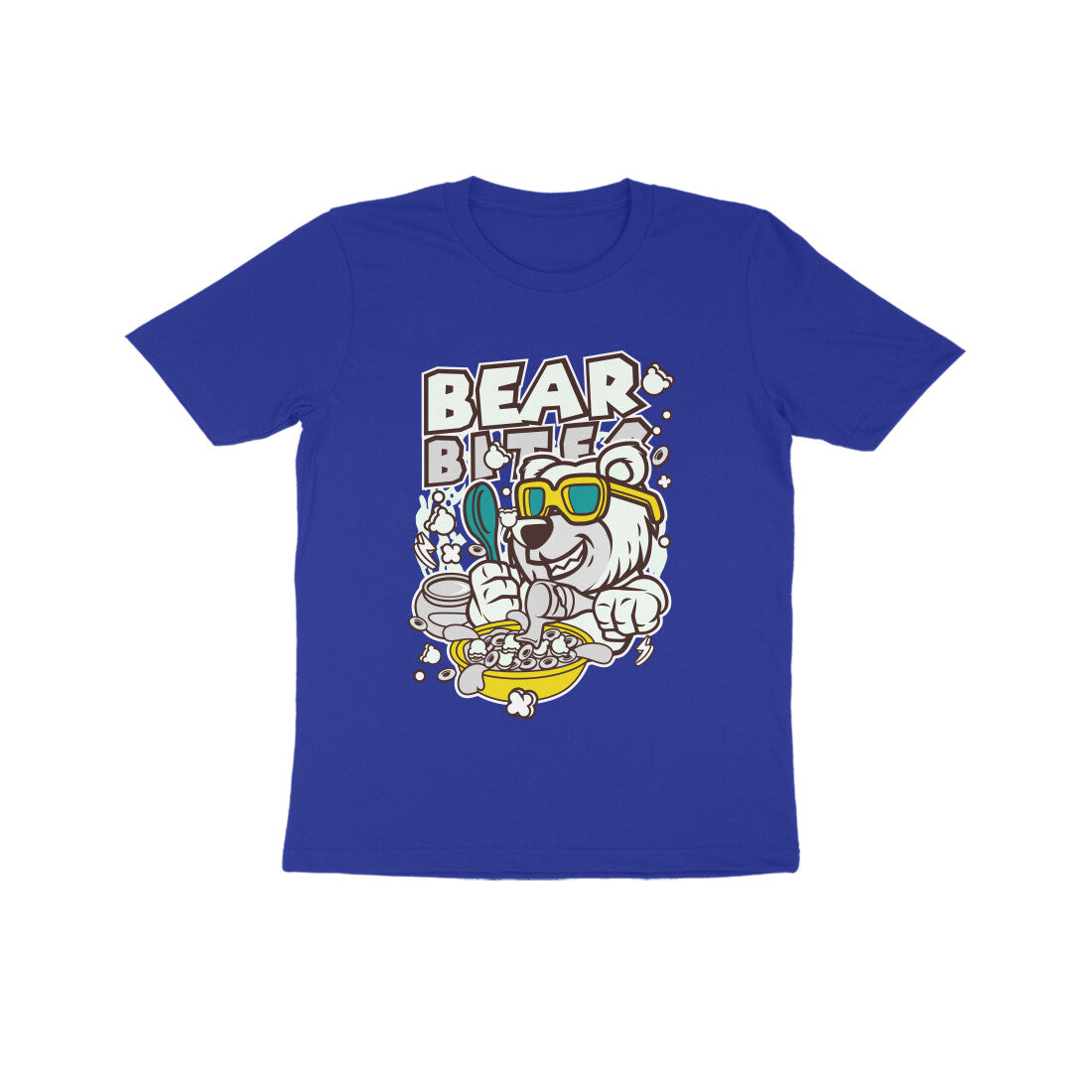 Kids' Half Sleeve Round Neck Tshirt β White Bear Biter puraidoprints