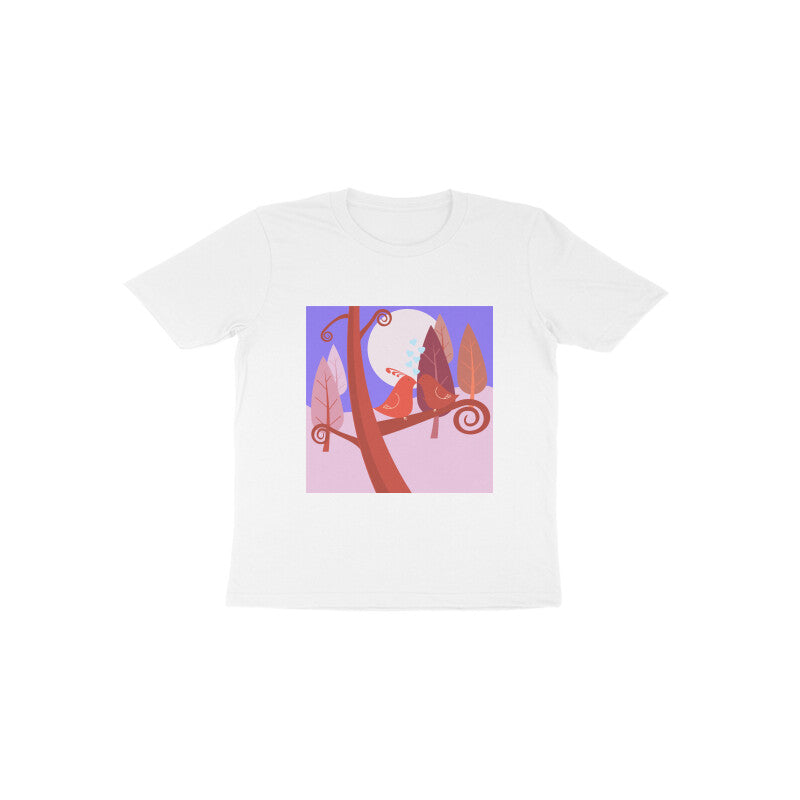 Toddler Half Sleeve Round Neck Tshirt β 2 Cute birds puraidoprints