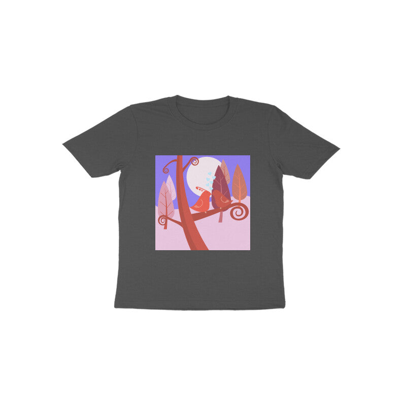 Toddler Half Sleeve Round Neck Tshirt β 2 Cute birds puraidoprints