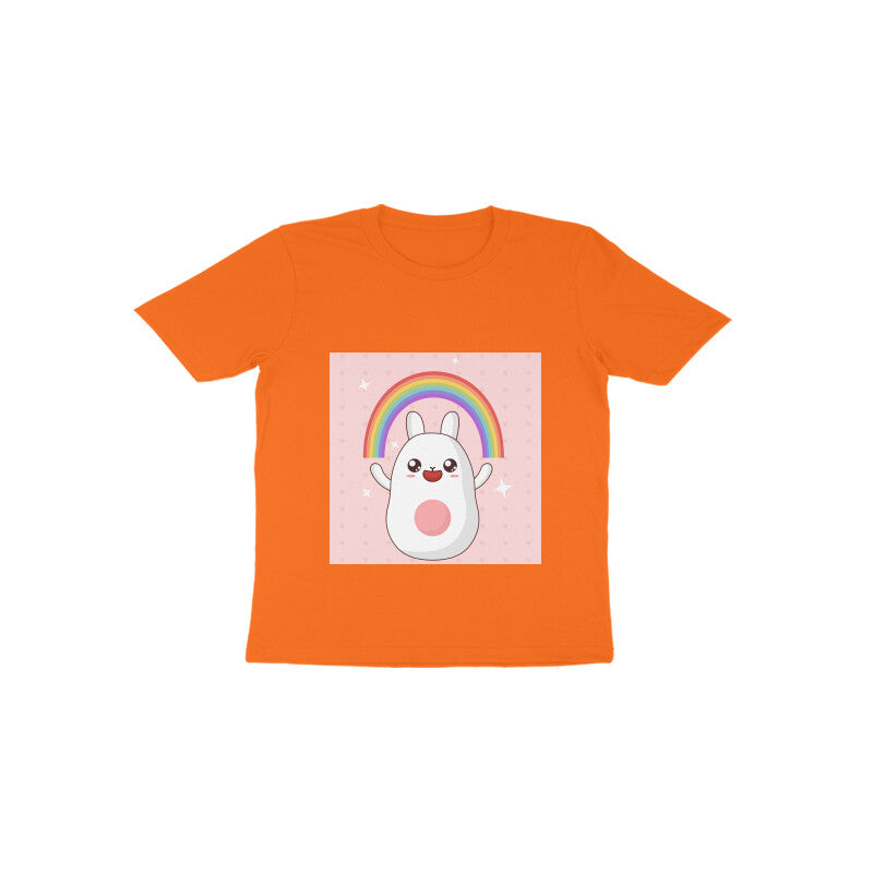 Toddler Half Sleeve Round Neck Tshirt β Rainbow Bunny puraidoprints