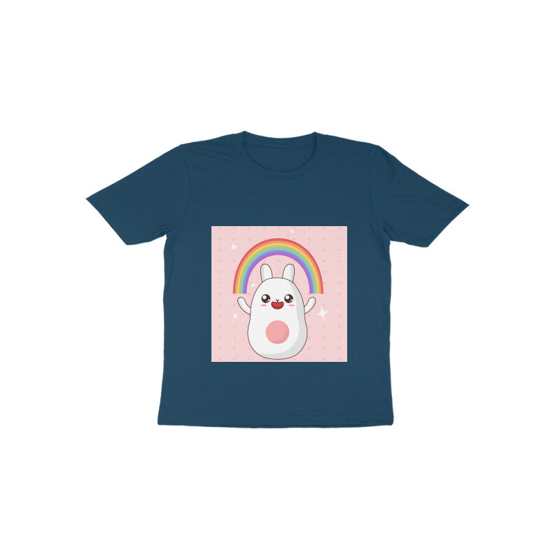 Toddler Half Sleeve Round Neck Tshirt β Rainbow Bunny puraidoprints