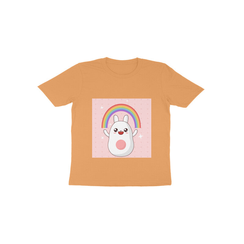 Toddler Half Sleeve Round Neck Tshirt β Rainbow Bunny puraidoprints