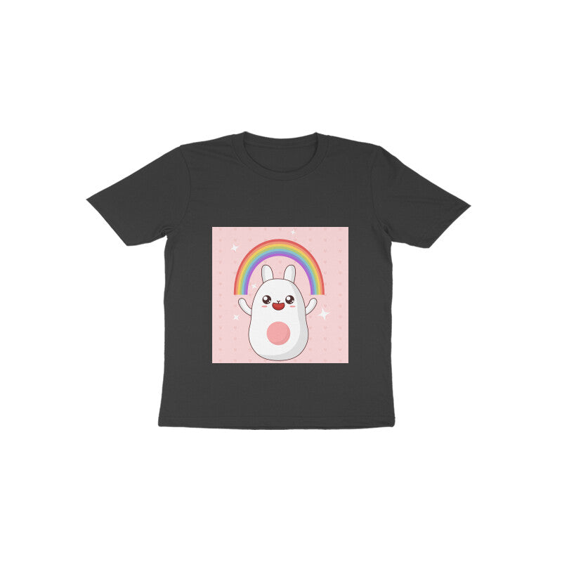 Toddler Half Sleeve Round Neck Tshirt β Rainbow Bunny puraidoprints