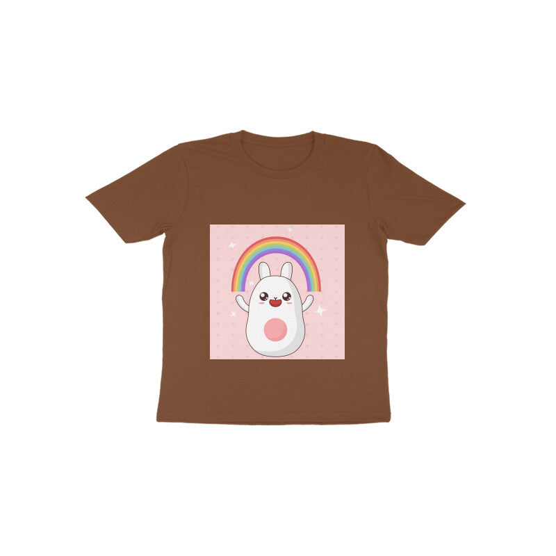 Toddler Half Sleeve Round Neck Tshirt β Rainbow Bunny puraidoprints