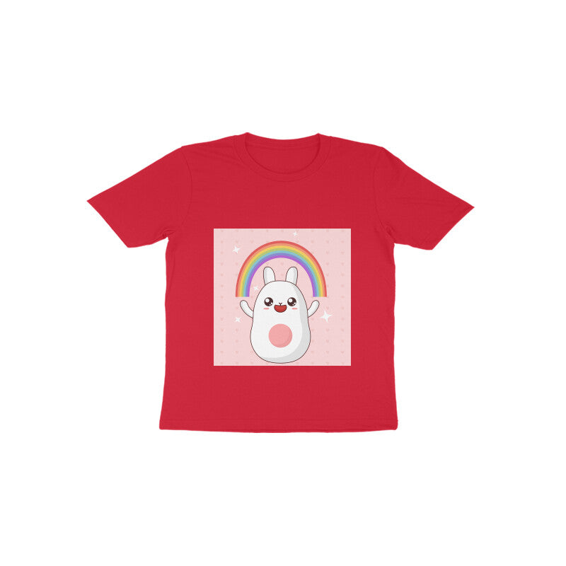 Toddler Half Sleeve Round Neck Tshirt β Rainbow Bunny puraidoprints