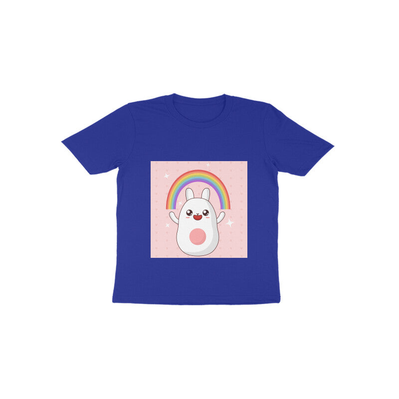 Toddler Half Sleeve Round Neck Tshirt β Rainbow Bunny puraidoprints