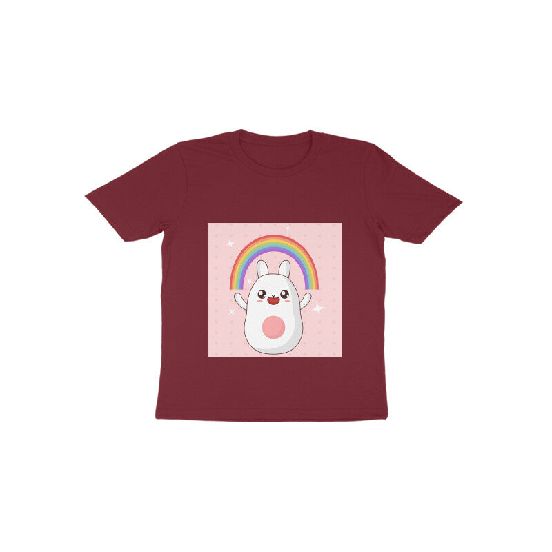 Toddler Half Sleeve Round Neck Tshirt β Rainbow Bunny puraidoprints