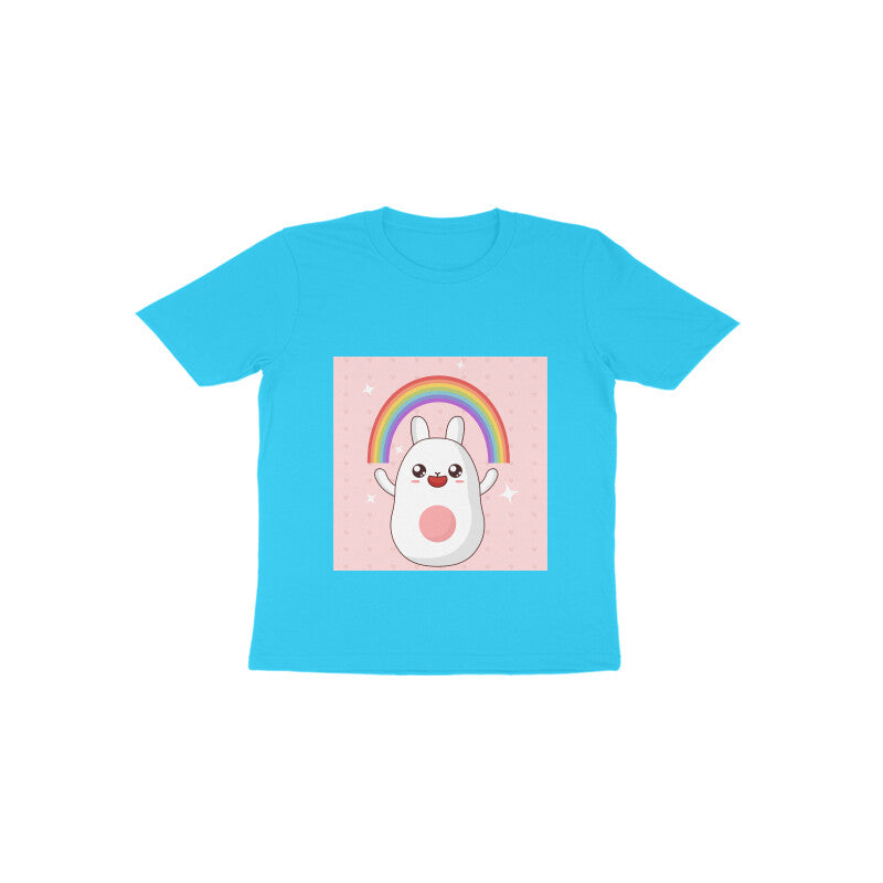 Toddler Half Sleeve Round Neck Tshirt β Rainbow Bunny puraidoprints
