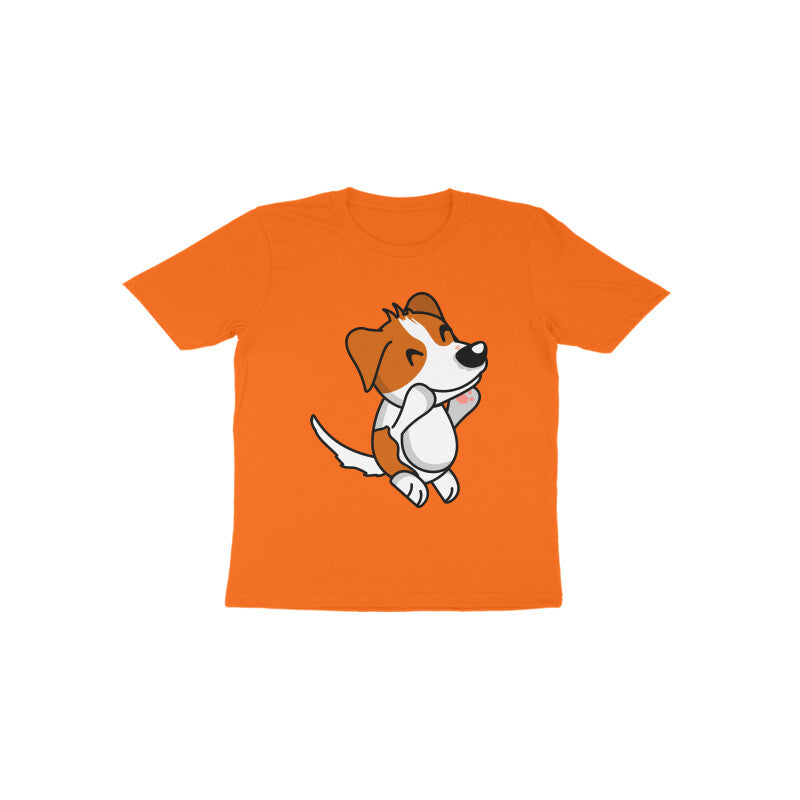 Toddler Half Sleeve Round Neck Tshirt β Smiling Jumping Dog puraidoprints