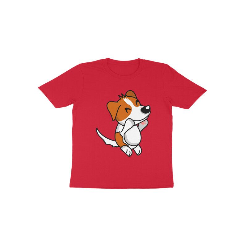 Toddler Half Sleeve Round Neck Tshirt β Smiling Jumping Dog puraidoprints