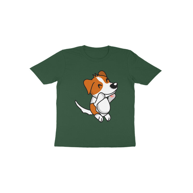 Toddler Half Sleeve Round Neck Tshirt β Smiling Jumping Dog puraidoprints