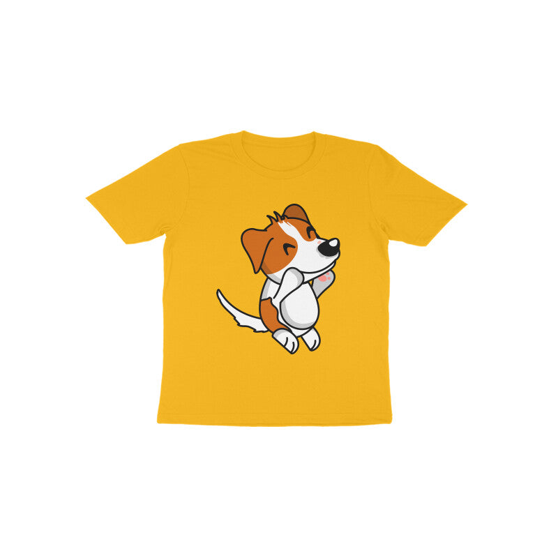 Toddler Half Sleeve Round Neck Tshirt β Smiling Jumping Dog puraidoprints
