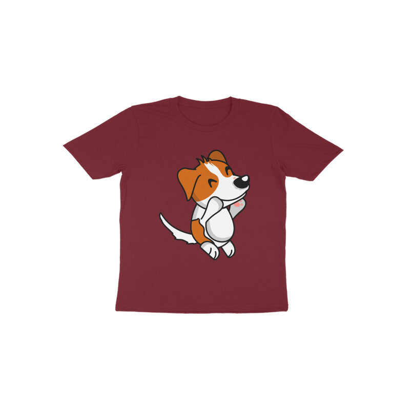 Toddler Half Sleeve Round Neck Tshirt β Smiling Jumping Dog puraidoprints