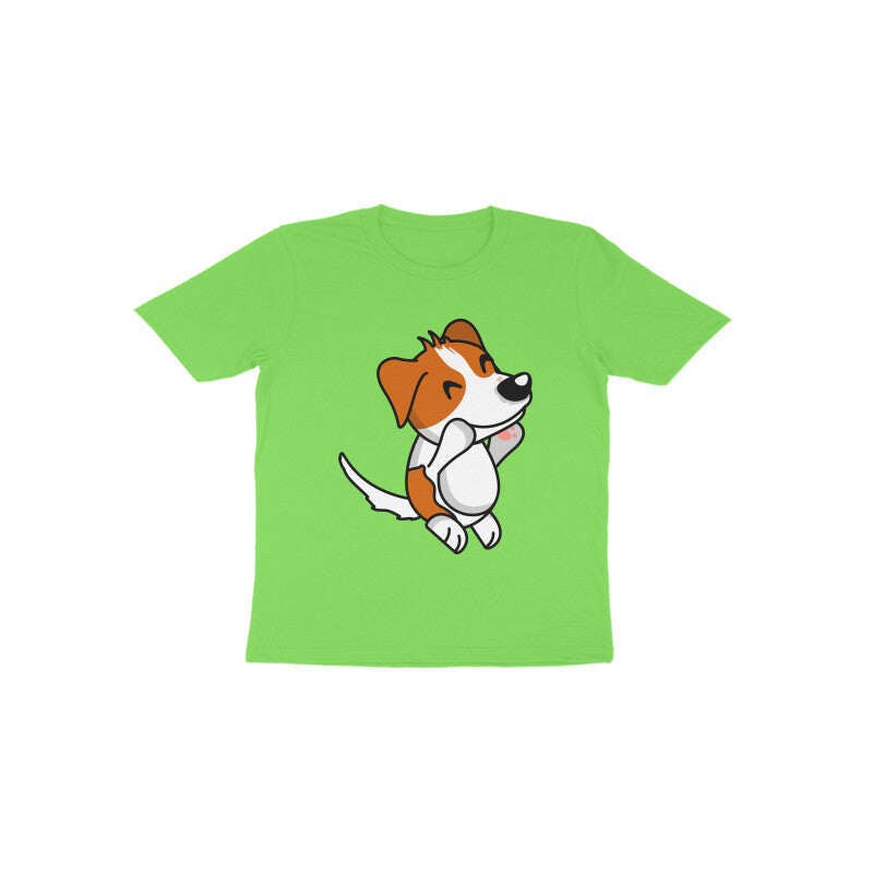Toddler Half Sleeve Round Neck Tshirt β Smiling Jumping Dog puraidoprints