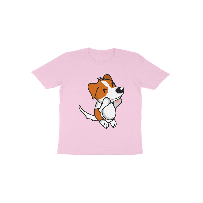 Toddler Half Sleeve Round Neck Tshirt β Smiling Jumping Dog puraidoprints