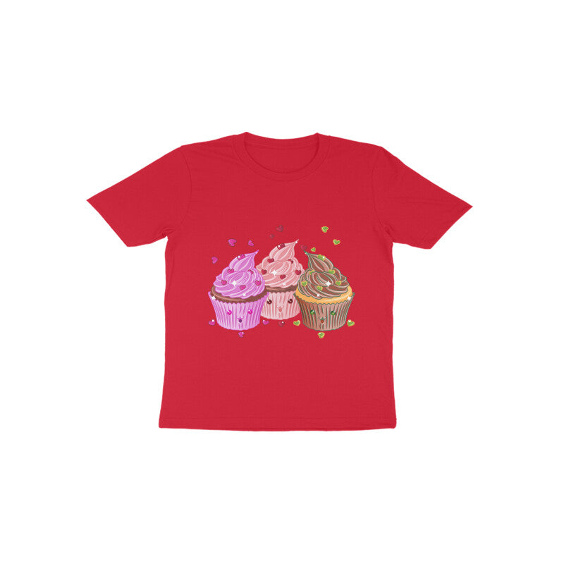 Toddler Half Sleeve Round Neck Tshirt β Sweet Yummy cream cup cake puraidoprints