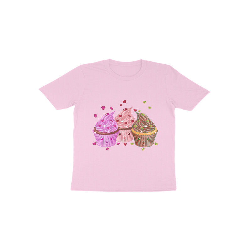 Toddler Half Sleeve Round Neck Tshirt β Sweet Yummy cream cup cake puraidoprints