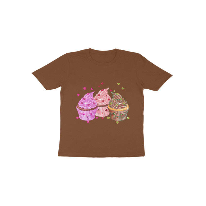 Toddler Half Sleeve Round Neck Tshirt β Sweet Yummy cream cup cake puraidoprints