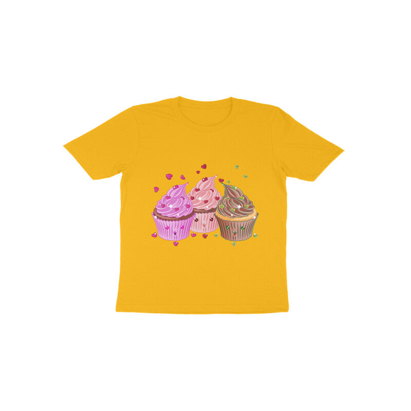Toddler Half Sleeve Round Neck Tshirt β Sweet Yummy cream cup cake puraidoprints