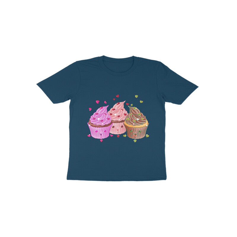 Toddler Half Sleeve Round Neck Tshirt β Sweet Yummy cream cup cake puraidoprints