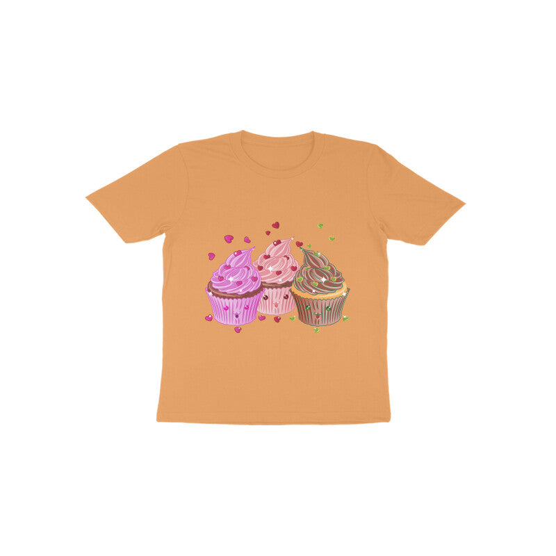 Toddler Half Sleeve Round Neck Tshirt β Sweet Yummy cream cup cake puraidoprints