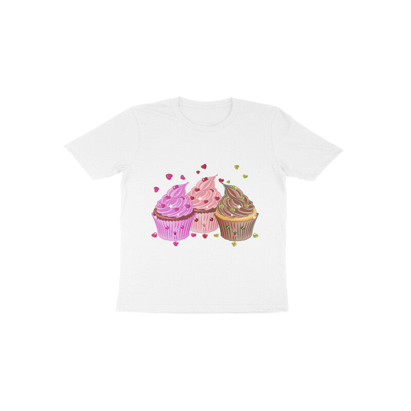 Toddler Half Sleeve Round Neck Tshirt β Sweet Yummy cream cup cake puraidoprints