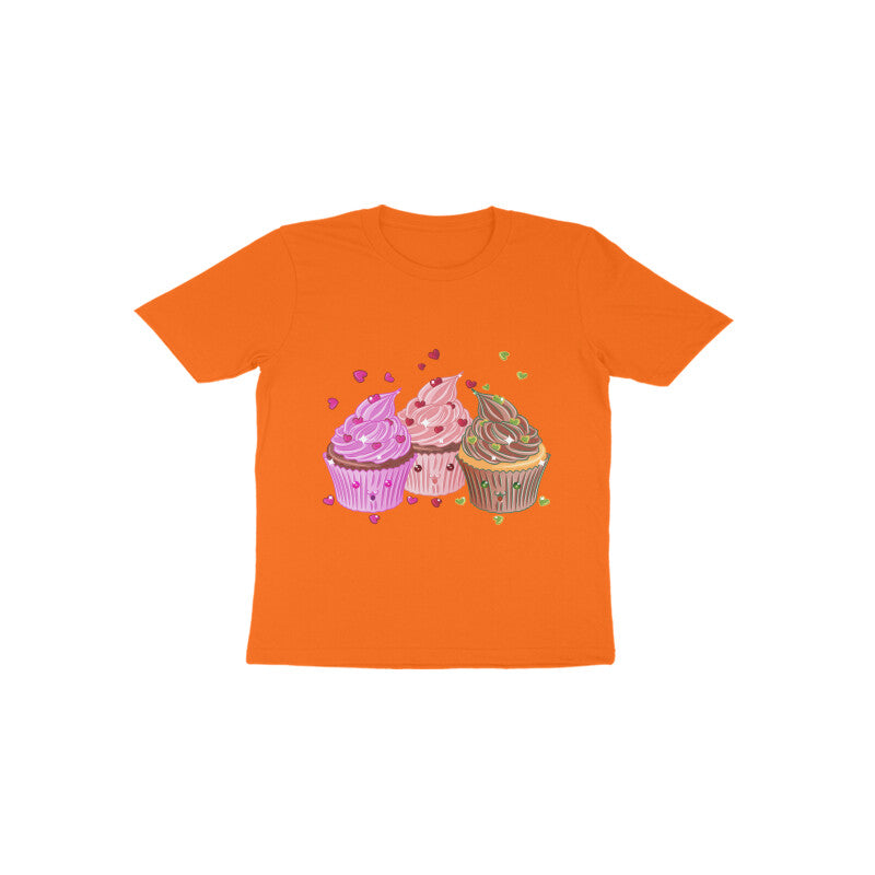 Toddler Half Sleeve Round Neck Tshirt β Sweet Yummy cream cup cake puraidoprints