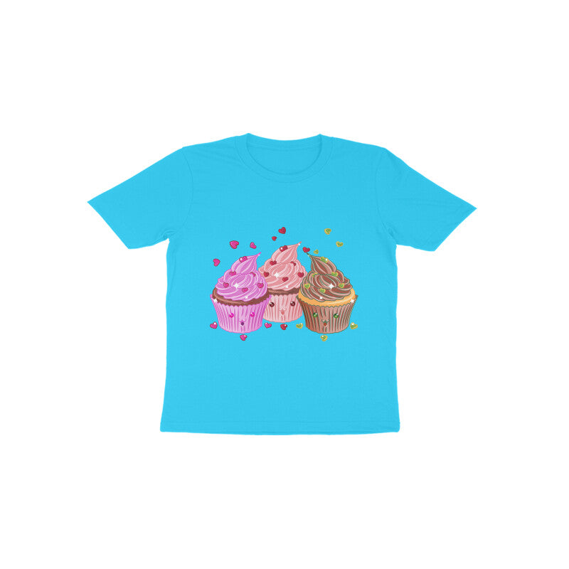 Toddler Half Sleeve Round Neck Tshirt β Sweet Yummy cream cup cake puraidoprints
