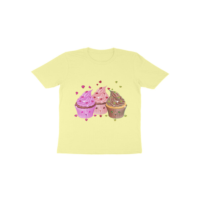 Toddler Half Sleeve Round Neck Tshirt β Sweet Yummy cream cup cake puraidoprints