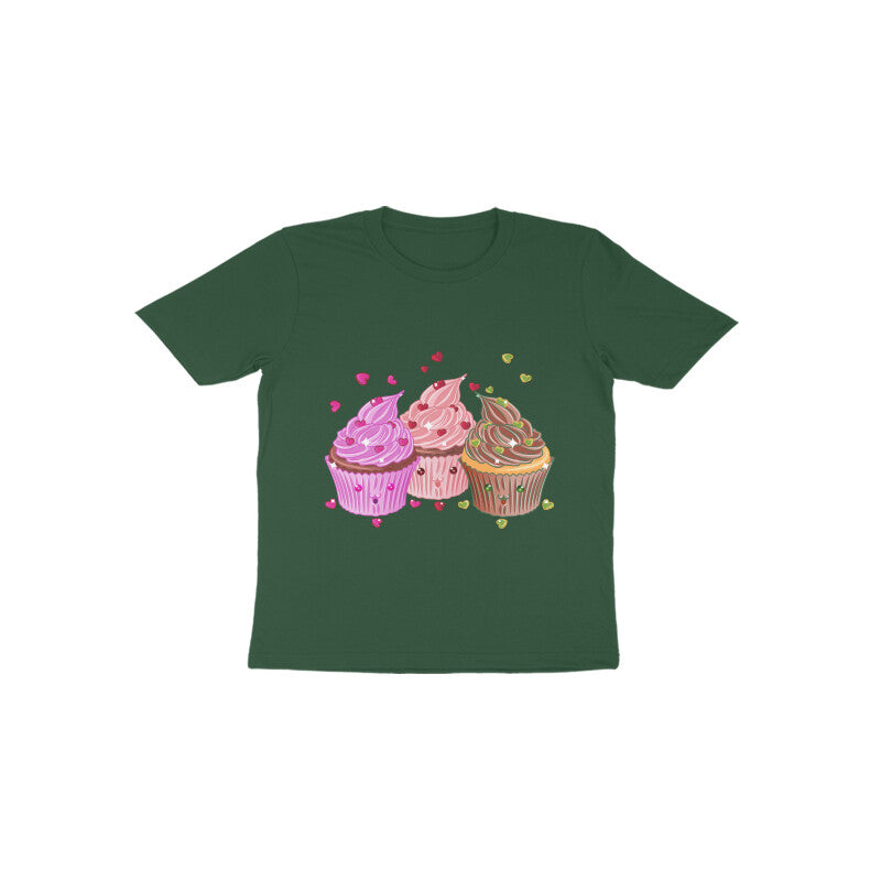 Toddler Half Sleeve Round Neck Tshirt β Sweet Yummy cream cup cake puraidoprints