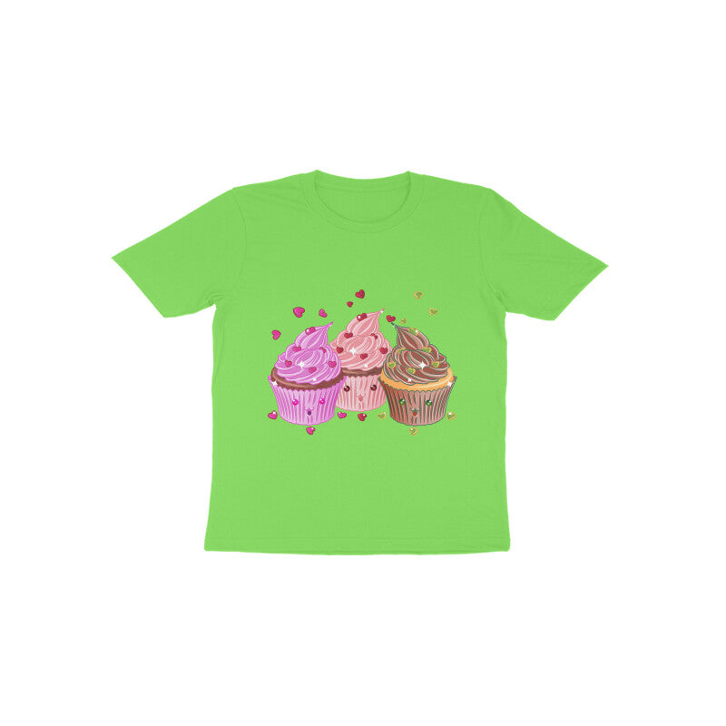 Toddler Half Sleeve Round Neck Tshirt β Sweet Yummy cream cup cake puraidoprints