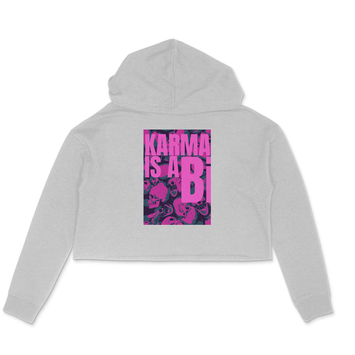 WOMEN'S CROP HOODIES - Karma is a Bi puraidoprints