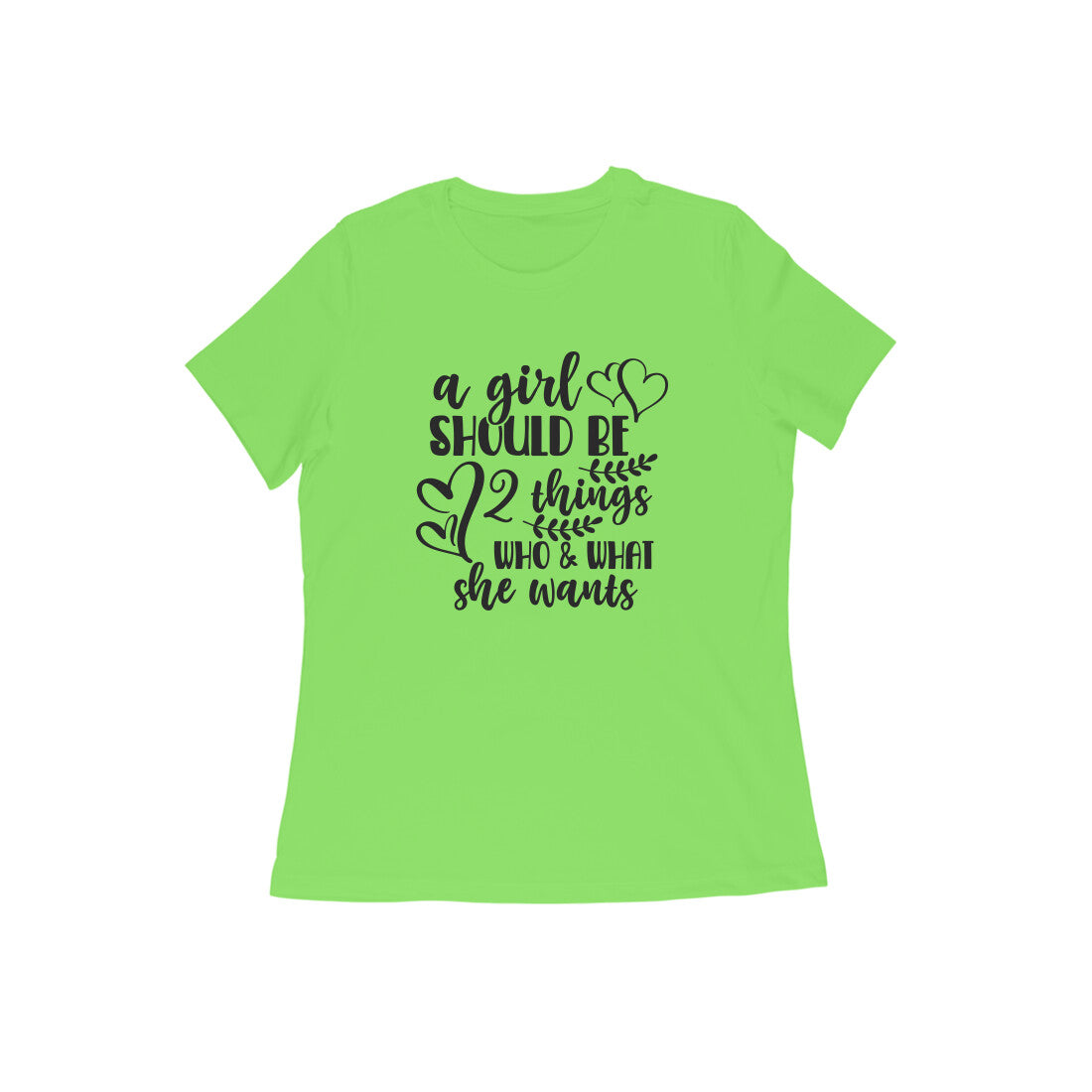WOMEN'S ROUND NECK T-SHIRT - A girl should be 1 puraidoprints