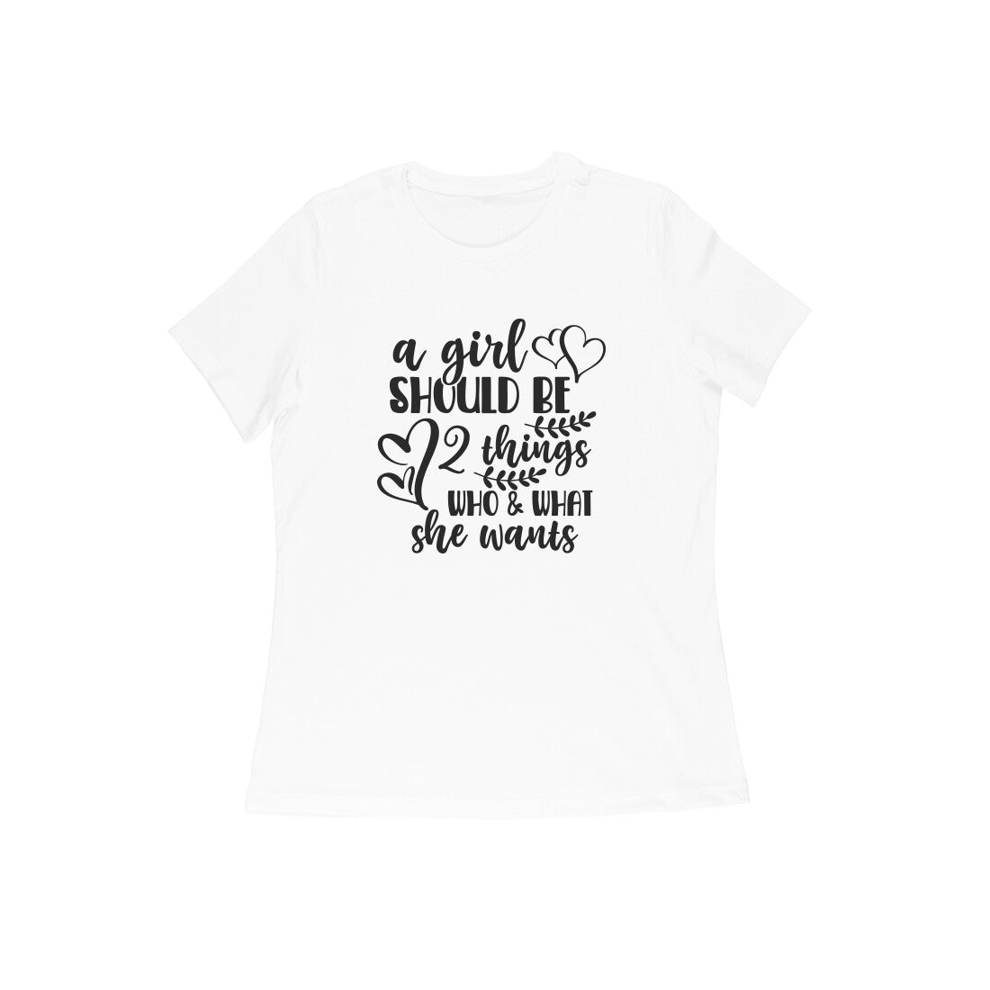 WOMEN'S ROUND NECK T-SHIRT - A girl should be 1 puraidoprints