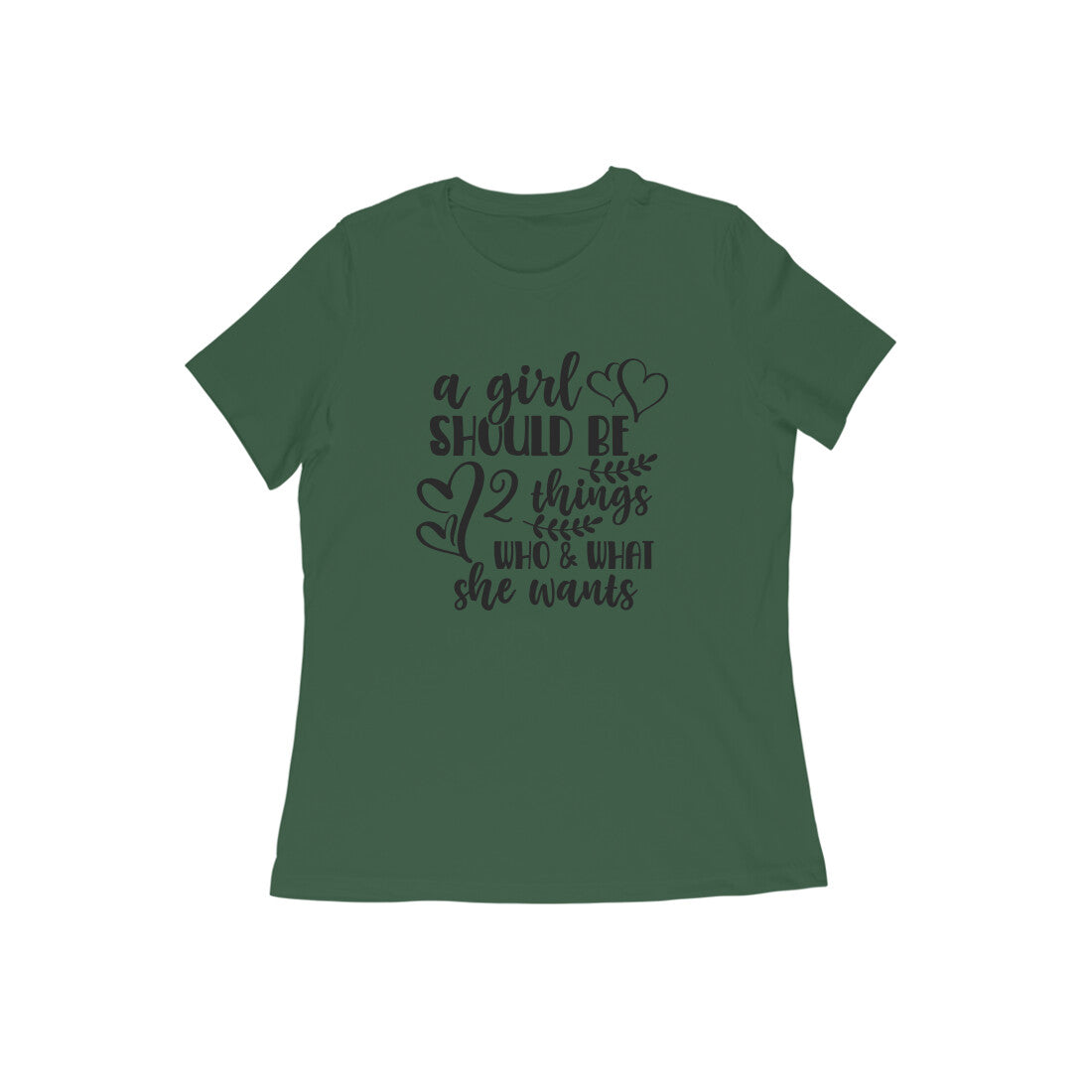 WOMEN'S ROUND NECK T-SHIRT - A girl should be 1 puraidoprints