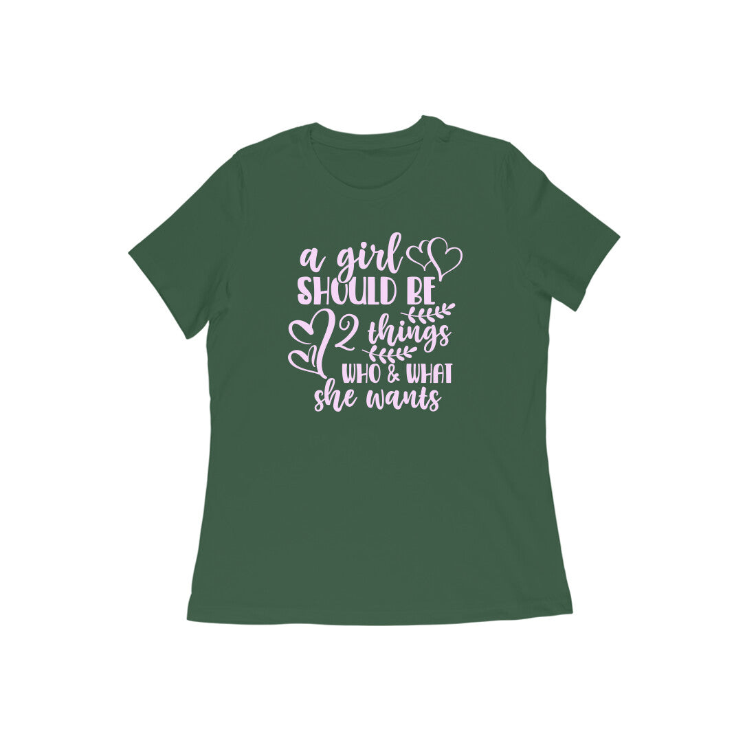 WOMEN'S ROUND NECK T-SHIRT - A girl should be 3 puraidoprints