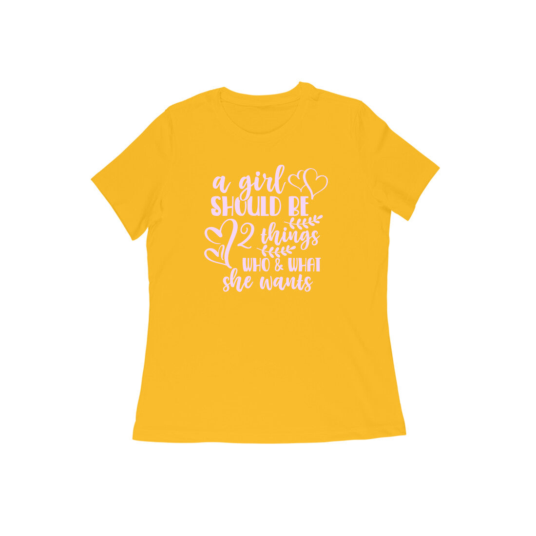 WOMEN'S ROUND NECK T-SHIRT - A girl should be 3 puraidoprints