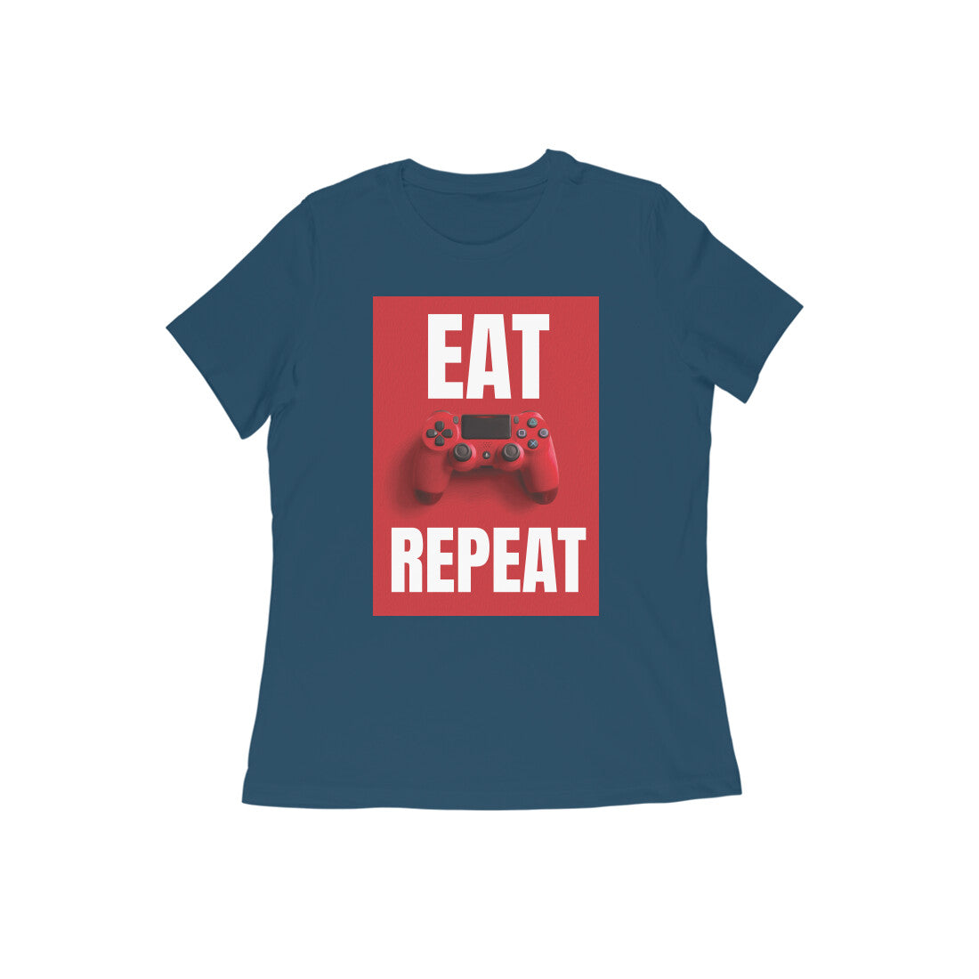 WOMEN'S ROUND NECK T-SHIRT - Eat Game Repeat puraidoprints