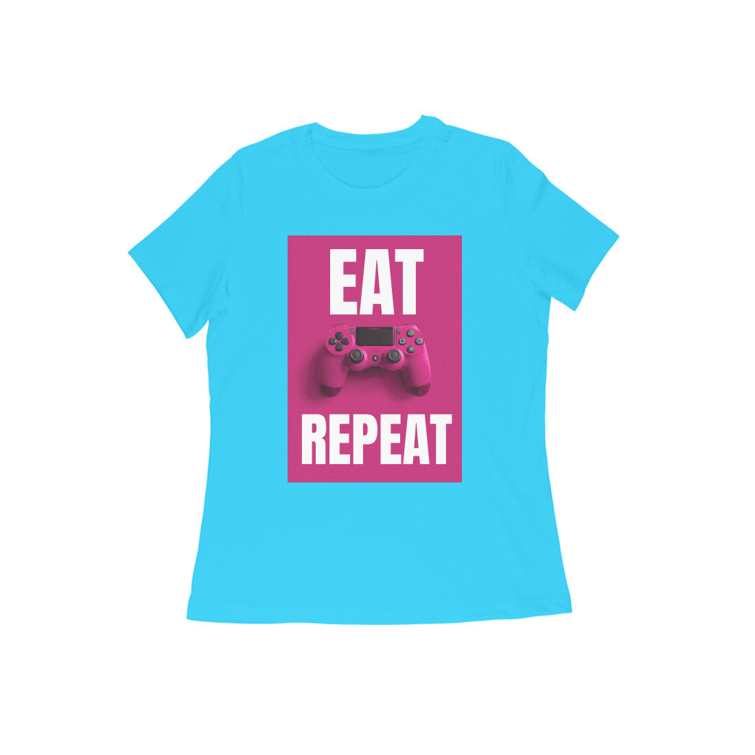 WOMEN'S ROUND NECK T-SHIRT - Eat Game Repeat puraidoprints