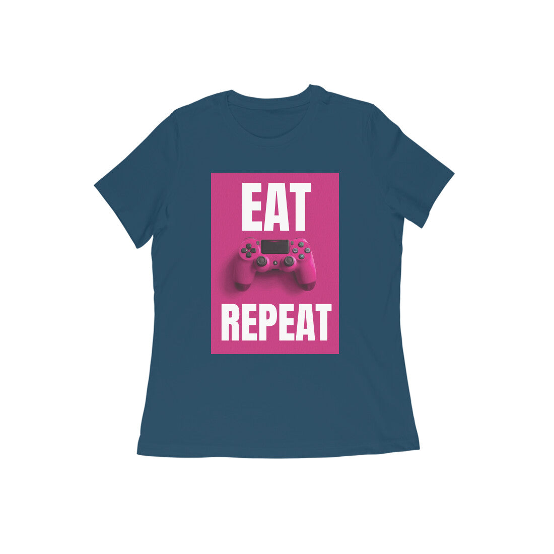 WOMEN'S ROUND NECK T-SHIRT - Eat Game Repeat puraidoprints