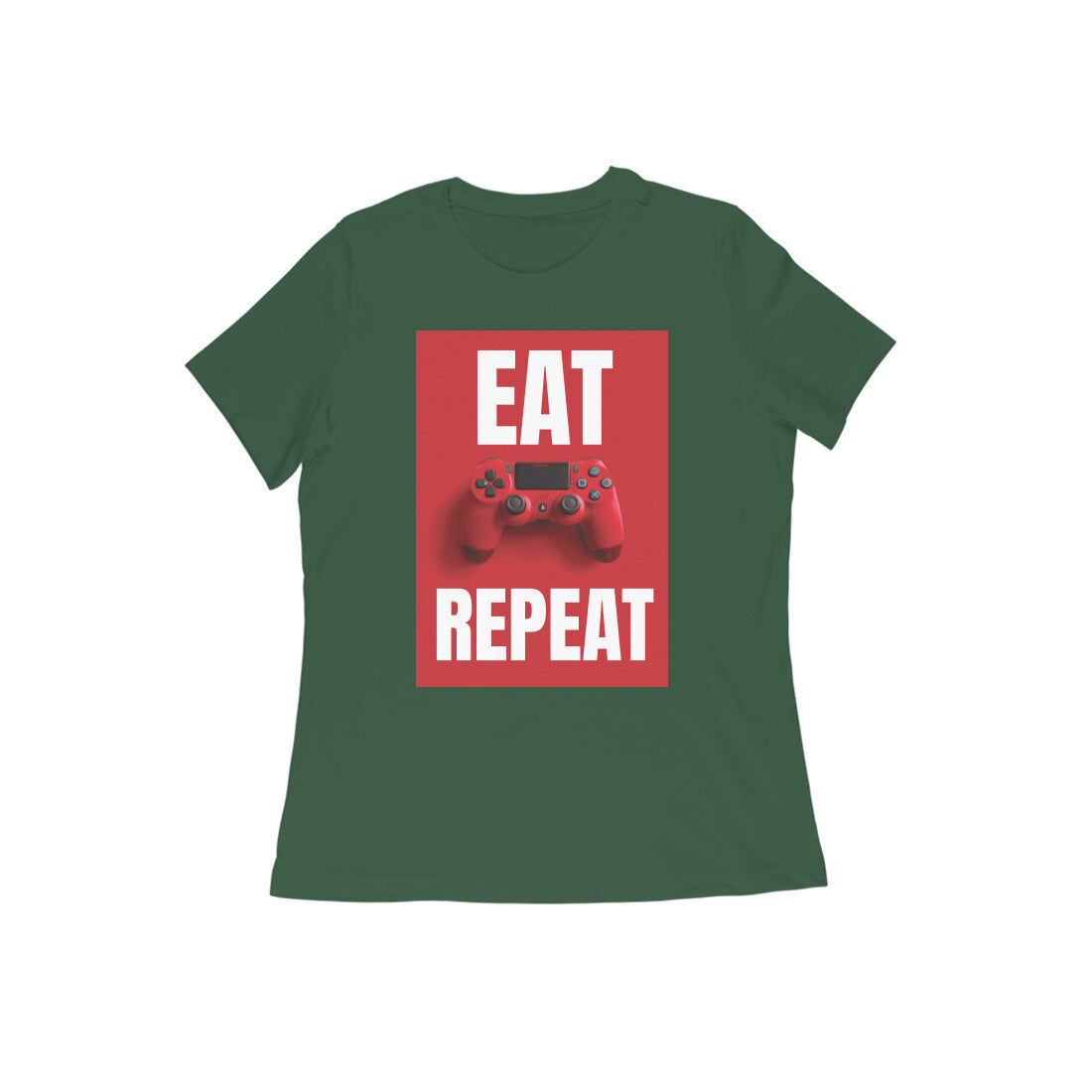 WOMEN'S ROUND NECK T-SHIRT - Eat Game Repeat puraidoprints