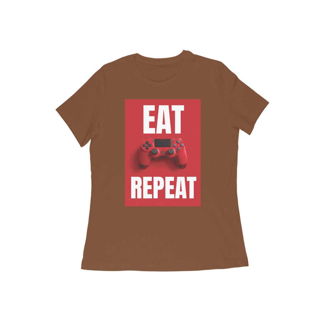 WOMEN'S ROUND NECK T-SHIRT - Eat Game Repeat puraidoprints