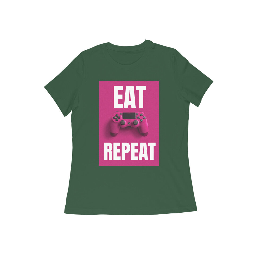 WOMEN'S ROUND NECK T-SHIRT - Eat Game Repeat puraidoprints